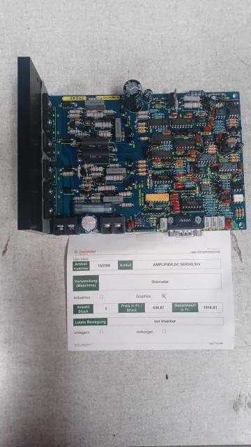 Ohio Gravostar Art. 153169 Amplifier DC Servo 50V — Daetwyler spare part